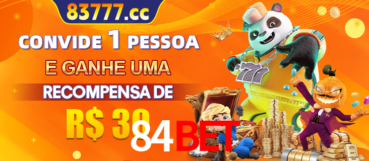Banner institucional da 84bet sobre parceria de marcas e criação de uma marca de excelência, apresentando os mascotes de jogos populares como o Fortune Tiger.