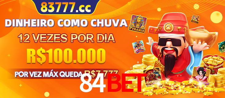 Banner do programa de recompensas Recomende para amigos do 84bet, detalhando os bônus por convidar amigos, com prêmios que chegam a R$288.888.